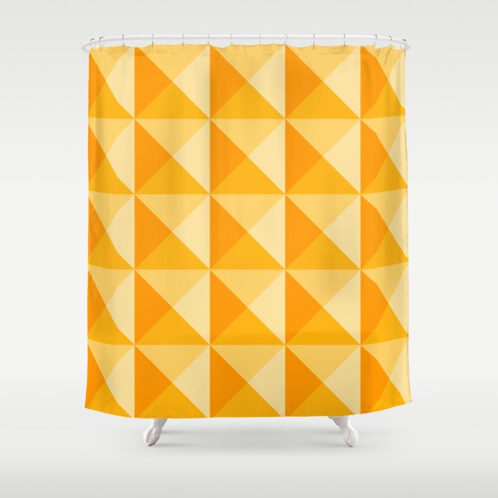 Geometric Prism In Sunshine Yellow Shower Curtain By Junejournal
