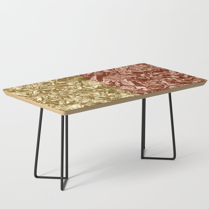 Gold Orange Foil Modern Collection Coffee Table