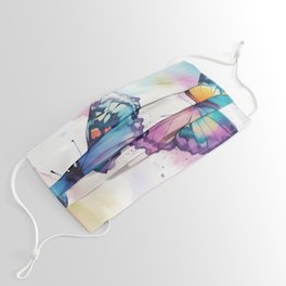 Abstract Watercolor Butterflies Face Mask