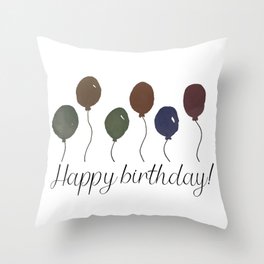 Happy Birthday Balloons Throw Pillow