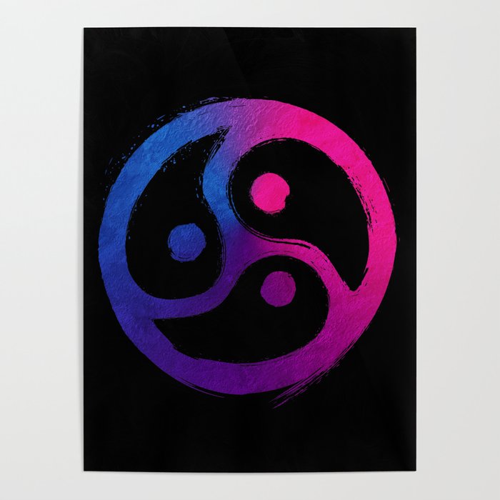 BDSM Triskelion Bisexual Pride Poster