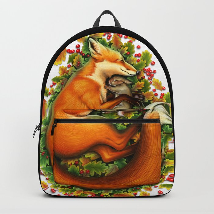 Fox and bunny sleeping Backpack