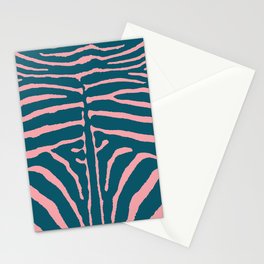 Zebra Wild Animal Print 263 Teal and Pink Stationery Card