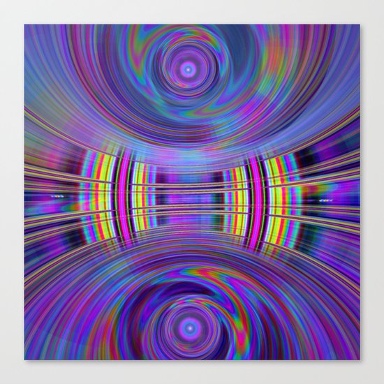 Dynamic fractal abstract in rainbow colors Canvas Print