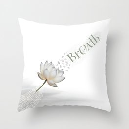 Lotus Bloom - Inhaling Tranquility Throw Pillow