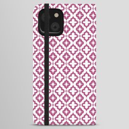 Magenta Ornamental Arabic Pattern iPhone Wallet Case