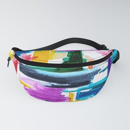 Abstract Multi Color Wash Fanny Pack