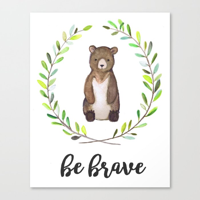 Woodland Creature Animal Tribal Nursery Bear Baby Art Wall Decor