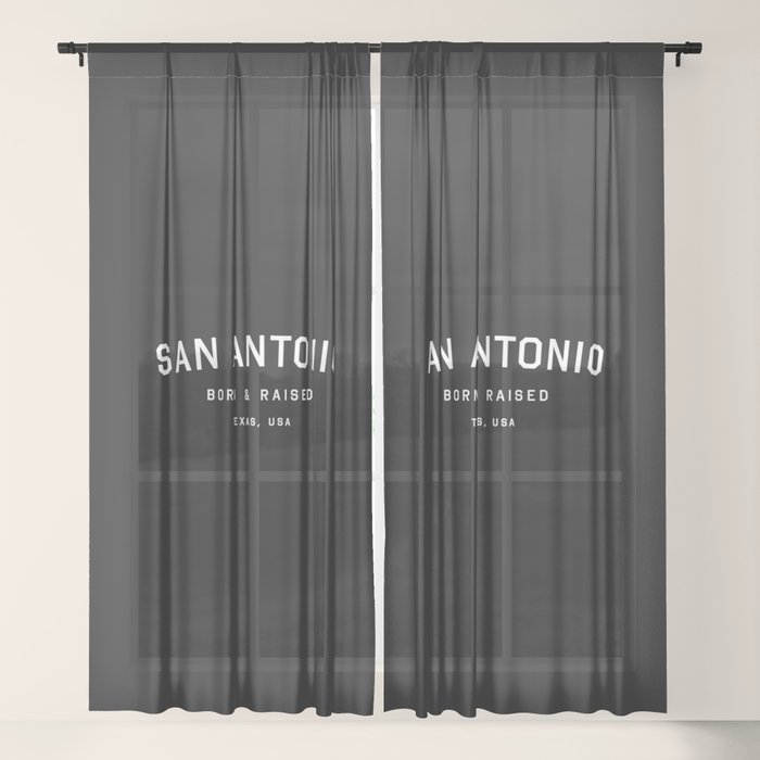 San Antonio Tx Usa Black Arc Sheer Curtain By