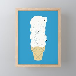 Polar Bear Ice Cream Framed Mini Art Print