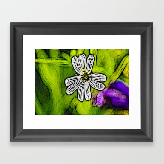 Fractal Stitchwort Framed Art Print