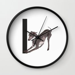 I is for Italian Greyhound Dog Wall Clock