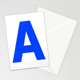 Letter A (Blue & White) Stationery Card