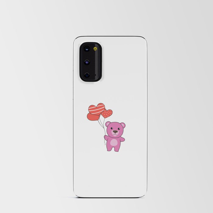 Bear Cute Animals With Hearts Balloons To Android Card Case