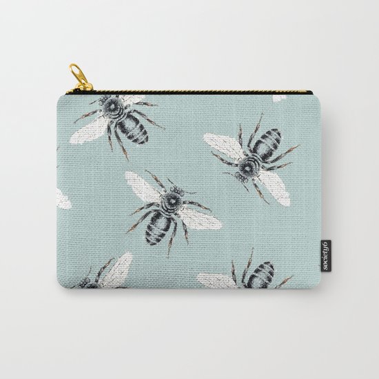 bees on blue Carry-All Pouch