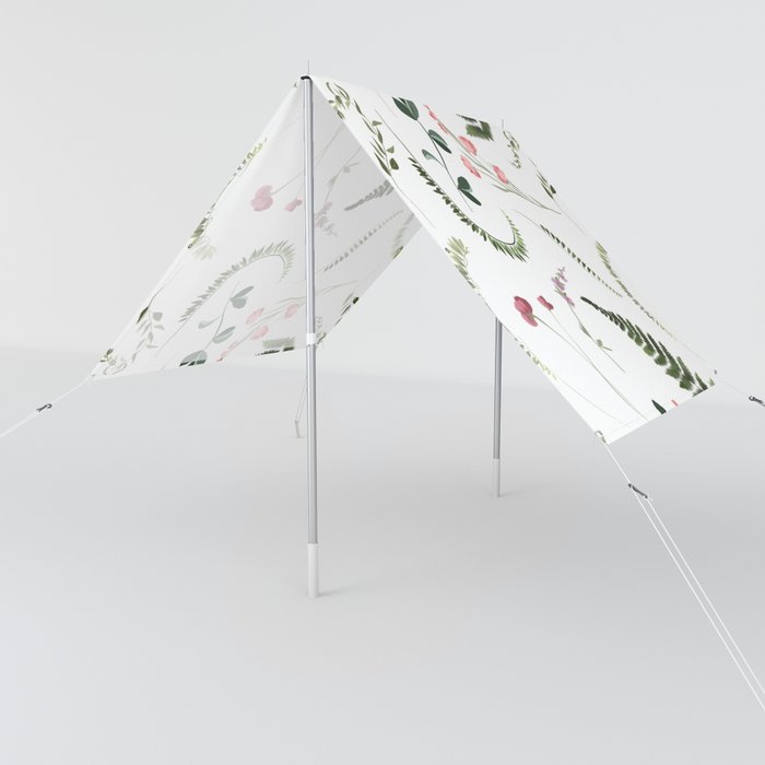 Pretty Wildflowers Botanical Pattern Sun Shade