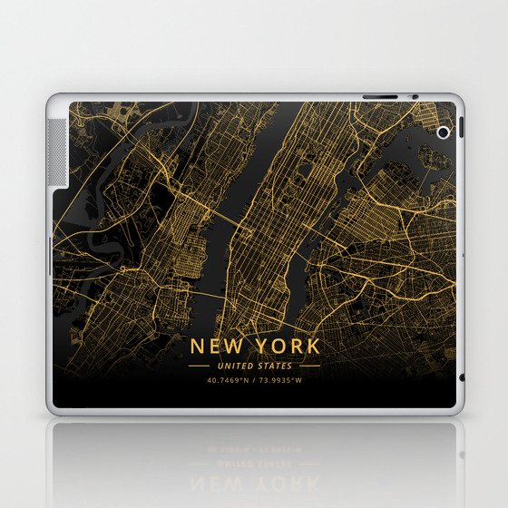 New York, United States - Gold Laptop & iPad Skin