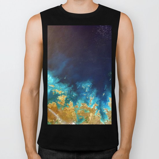 Ocean from above Biker Tank