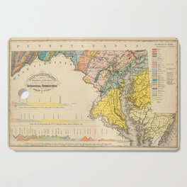 Vintage Geological Map of Maryland (1873) Cutting Board