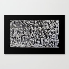ROMANS. Great Ludovisi sarcophagus. Depicts a battle between Romans and Goths. Canvas Print