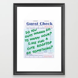 Trendy Guest Check Print | Green | College Print Framed Art Print