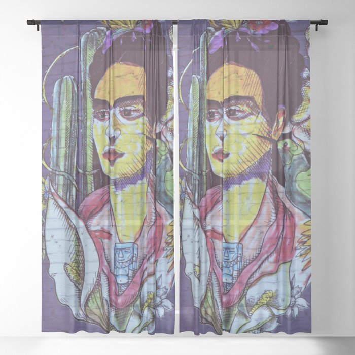 Frida Kahlo Sheer Curtain
