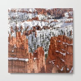 Bryce Canyon - Sunset Point II Metal Print | Utah, Nature, Hoodoos, Evergreen Trees, Wanderlust, Erosion, Bryce Canyon, Rock Formations, Photo, Winter 