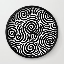 Ripple Effect Pattern Black and White Wall Clock