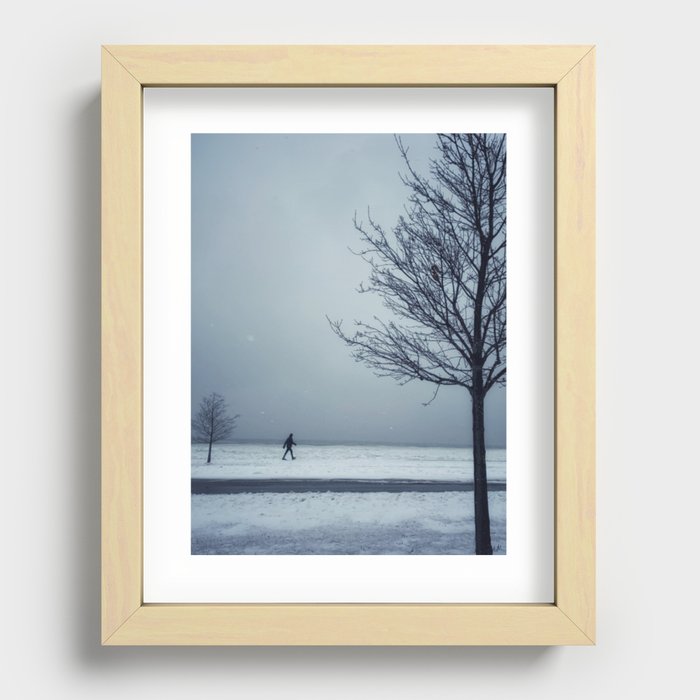 A Walk Through The Snow Recessed Framed Print