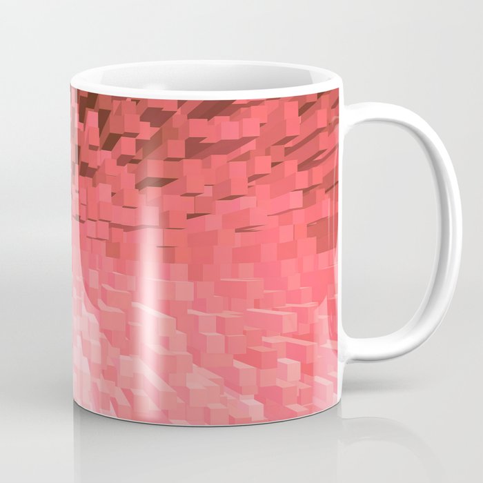 Coral Pixelated Pattern Coffee Mug