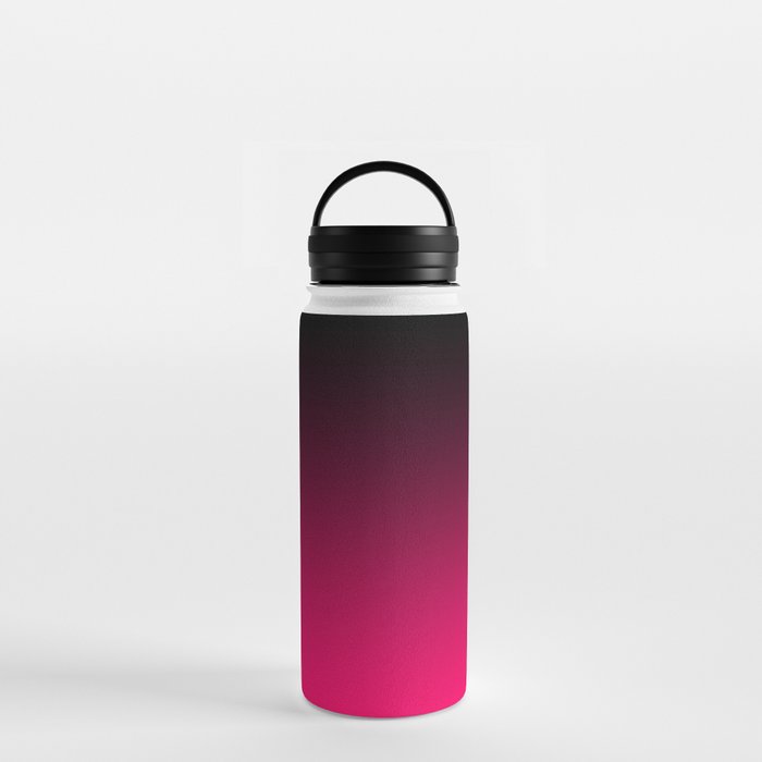 Modern Black and Bright Pink Ombre Water Bottle