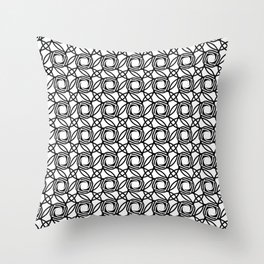 SHUTTER classic black and white minimalist camera lens pattern Throw Pillow