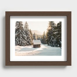 Snowy Winter in the Woods of Austria / Fine art landscape on film Art Print Recessed Framed Print
