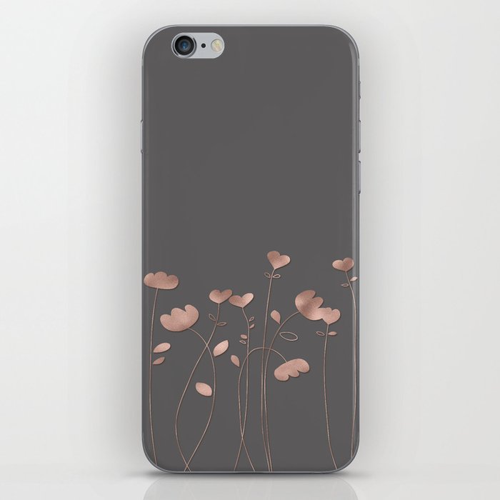 Rosegold pink flowers - floral design - Flower iPhone Skin