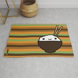 Ricebowl Rug | Food, Illustration, Funny, Vector 