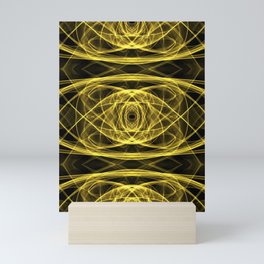 Liquid Light Series 6 ~ Yellow Abstract Fractal Pattern Mini Art Print