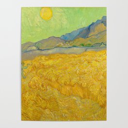 Wheatfield with a Reaper, 1889 by Vincent van Gogh Poster