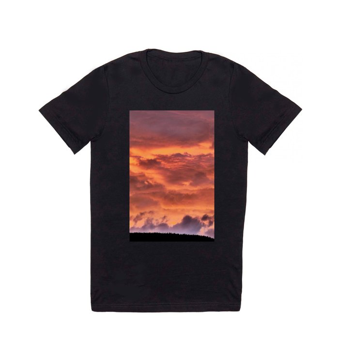 Spectacular Sunset over a Scottish Highlands Pine Forest, in I Art T Shirt