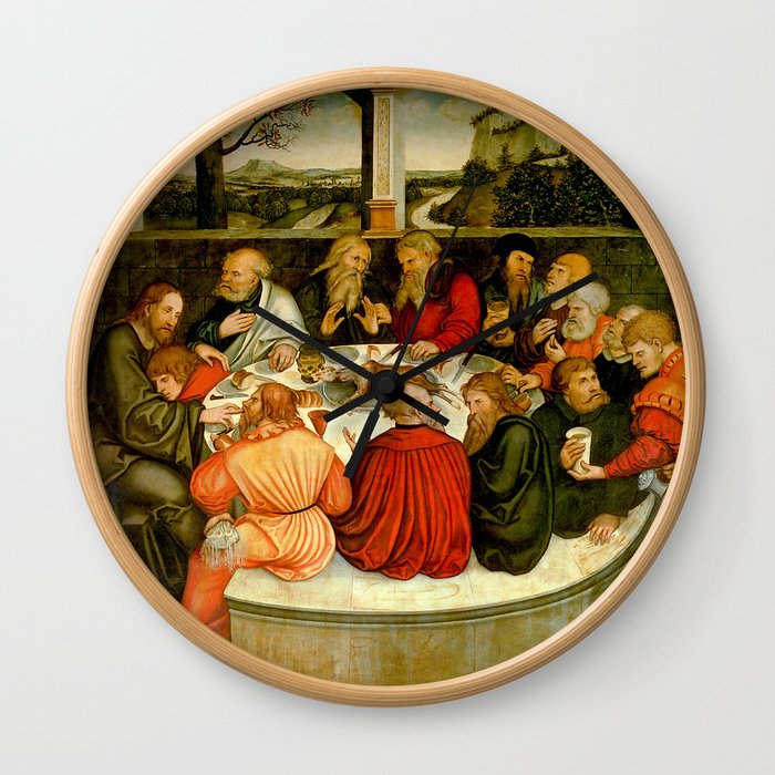 Lucas Cranach the Elder "The Last Supper (with Luther among the Apostles)" Wall Clock