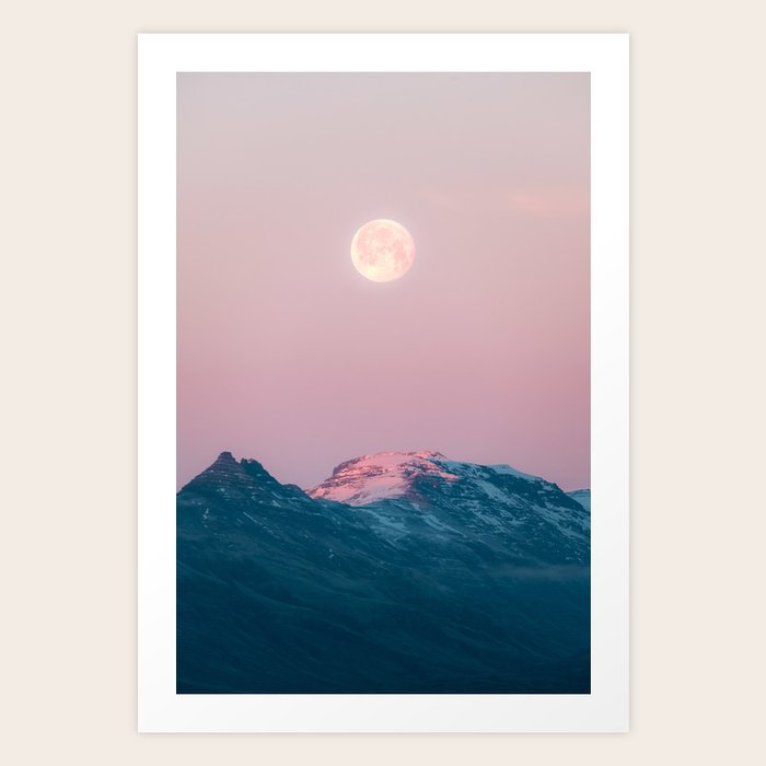 Moon And The Mountains Landscape Photography Art Print By Regnumsaturni Society6