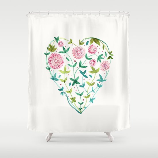garden heart Shower Curtain