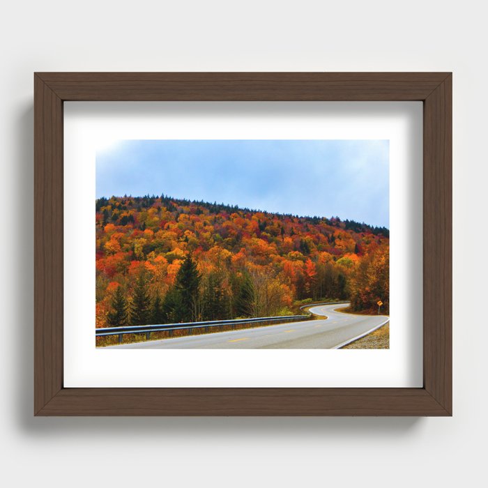 Autumn Scenic Highway Recessed Framed Print
