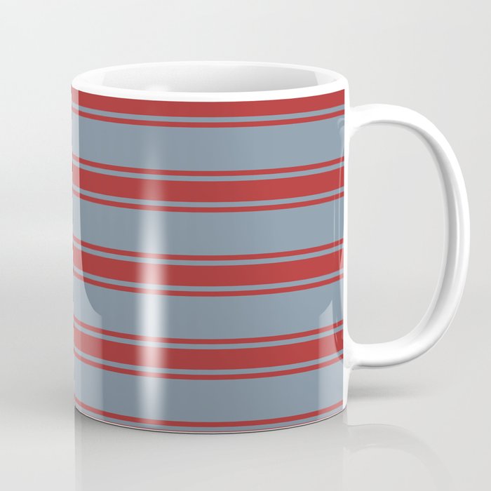 Light Slate Gray & Brown Colored Pattern of Stripes Coffee Mug