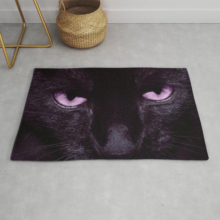 Black Cat In Amethyst My Familiar Rug By Darkdecors Society6