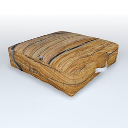 Natural wood background, wood slice and organic texture Outdoor Floor Cushion