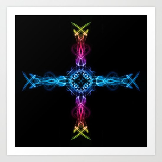 Smoke Cross 1 Art Print
