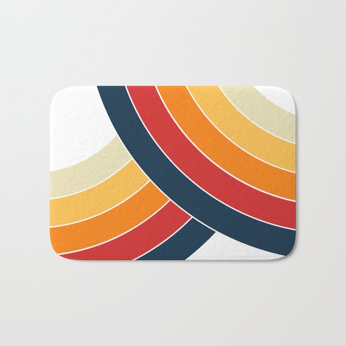 Colorful double arches in retro style Bath Mat