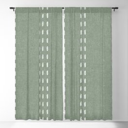 boho vertical stitch - sage Blackout Curtain
