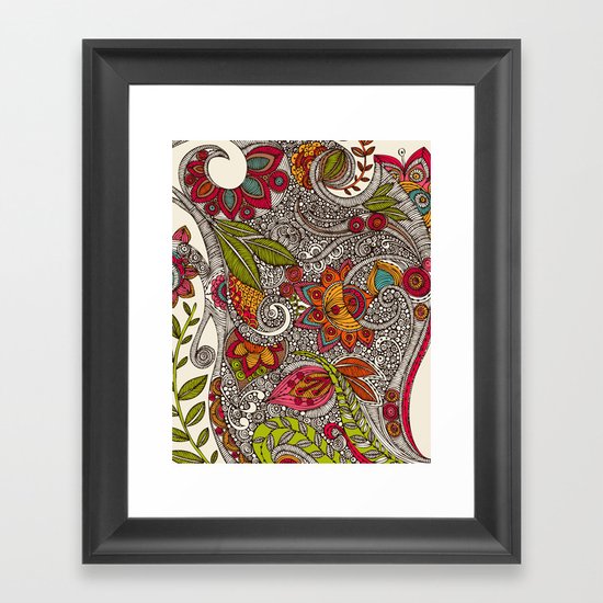 Random Flowers Framed Art Print