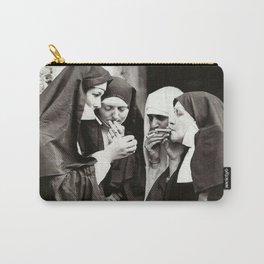Nuns Smoking Vintage Photograph 1931 Carry-All Pouch | Vintagephotography, Curated, Walmercastle, Blackandwhite, Photo, Oldphotographs, Smoking, Vintagenuns, Nunssmoking, Kent 